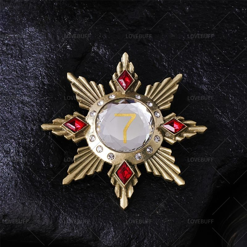 Collectible Vintage Brooches - Golden Star Shaped Number 7 Brooch