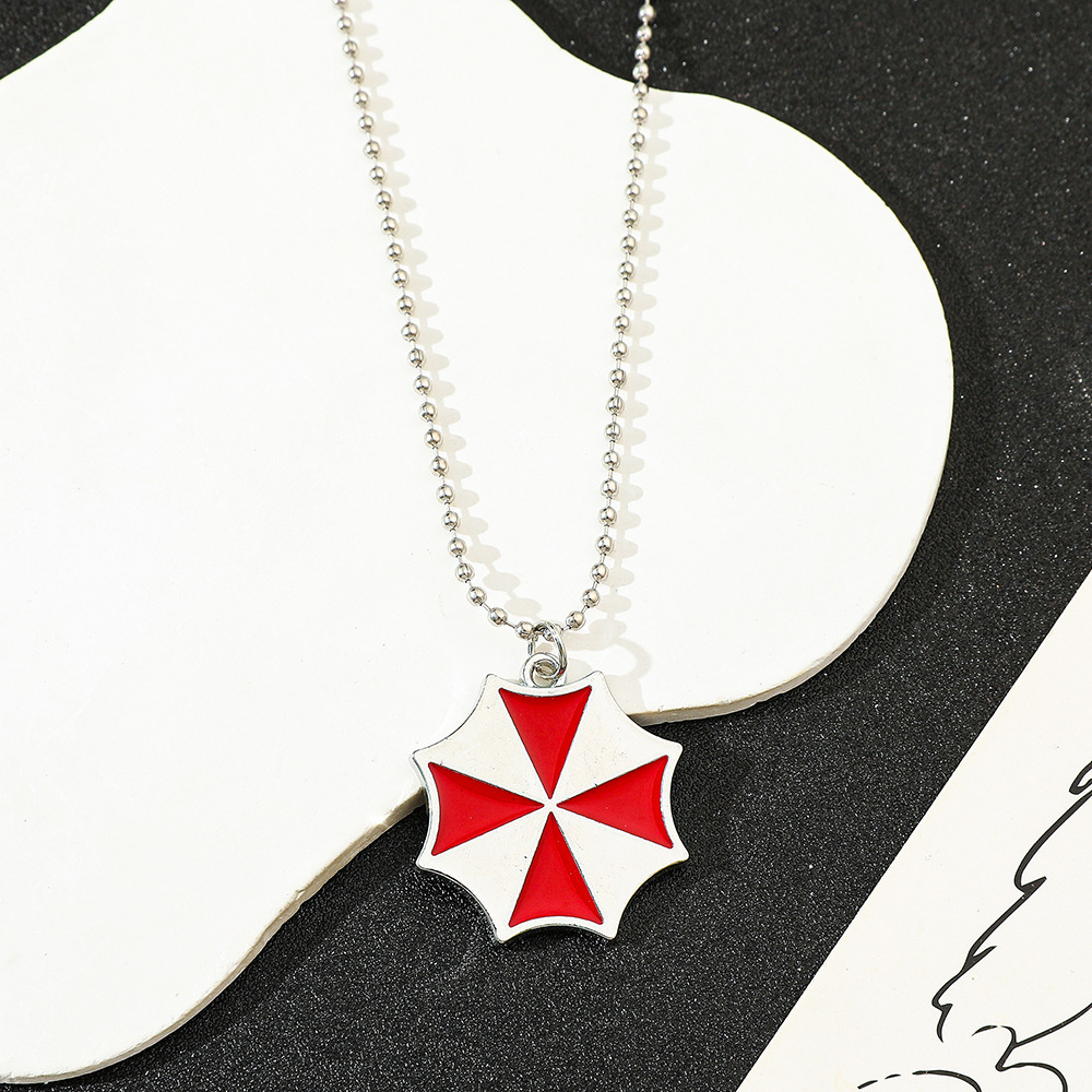 Vintage Collectible & Vintage Dolls - Vintage Fashion Red Umbrella Pendant Necklace