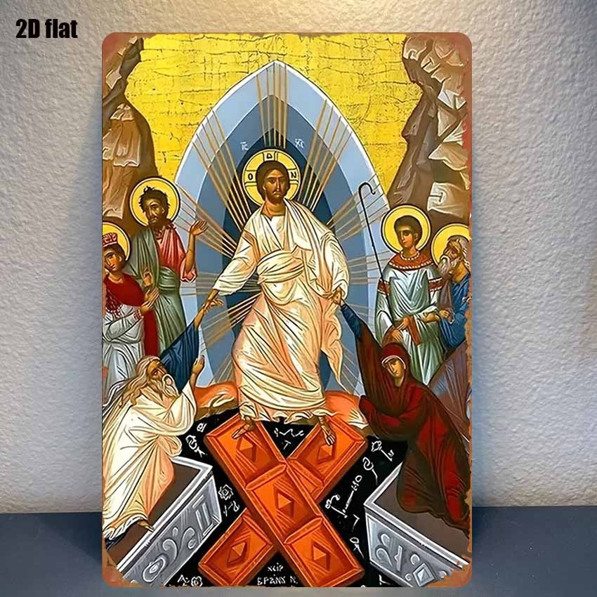 Vintage Collectible Signs - 2D Vintage Metal Sign Easter Ascension