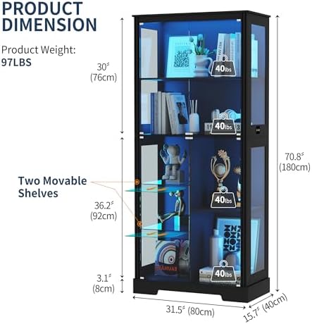 71'' Display Cabinet with 5-Ti - đánh giá và giá Collectible & Vintage Dolls For Halloween